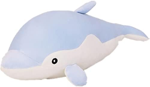 OVKGL 35 Inch Creative Soft Cute Large Blue Dolphin Doll Cute Soft Fashionable Plush Toy Aquarium Doll Gift Marine Animal Big Pillow Dolphin Pillow Lunch Break Sleeping Pillow Birthday Gift