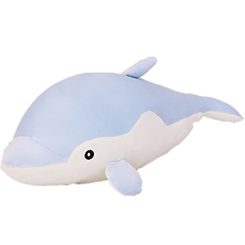 Ovkgl 35 Inch Creative Soft Cute Large Blue Dolphin Doll Cute Soft Fashionable Plush Toy Aquarium Doll Gift Marine Animal Big Pillow Dolphin Pillow Lunch Break Sleeping Pillow Birthday Gift #TOP2
