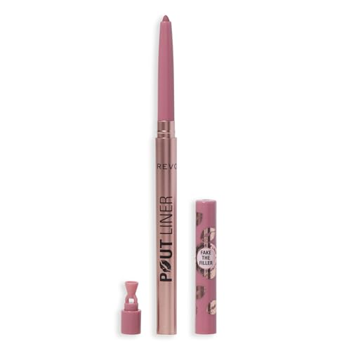 Image of Revolution Pout Bomb Plumping Lip Liner, Cool-Toned Pink | Long-Lasting Lip Shaper with Hyaluronic Acid & Vitamin E, Vegan & Cruelty-Free
