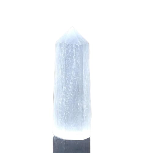 Regalo de selenita blanca natural en punta de 50-60mm para amantes de los minerales