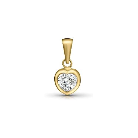 Amberta Allure Colgante Corazón con Circonitas en Oro Amarillo de 9 Quilates Cover