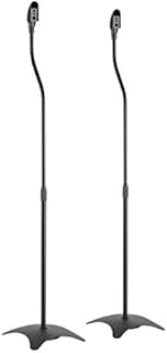 Black Universal Surround Sound Speaker Floor Stands Adjustable fit Sony, Samsung, LG, Panasonic Systems up to 4.5kg/9.9lbs - 2 pack