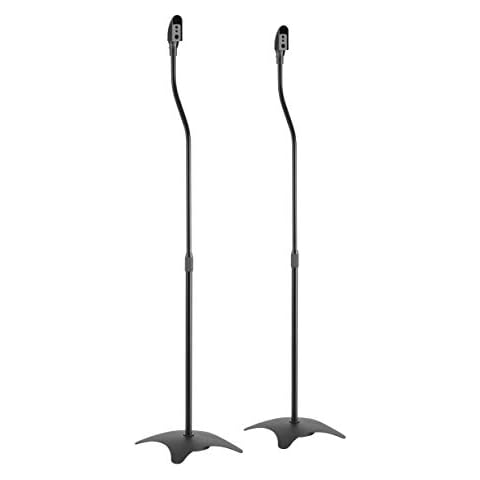 HALTERUNGSPROFI 2 Lautsprecherständer - Universal für Satelliten Surround Boxen Schwarz je 4.5kg belastbar Cover