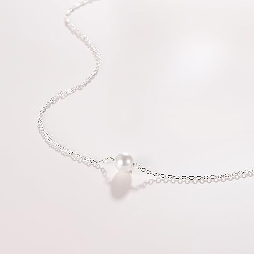 Hanli Pearl Necklace For Women 14K White Gold Plated Dainty Faux Pearl Necklace Handmade Simple Simulated Pearl Choker Necklace For Women Everyday Jewelry Gifts #TOP5