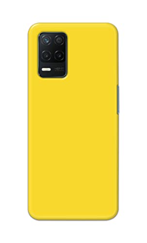 Image of Printed Hard Back Cover Case for Realme 8 5G | Realme 8S 5G Back Cover (Plain Yellow) -1803