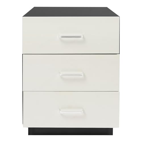 Donened Mesita de noche cómoda de con 3 cajones moderna para dormitorio mesa de sofá armario