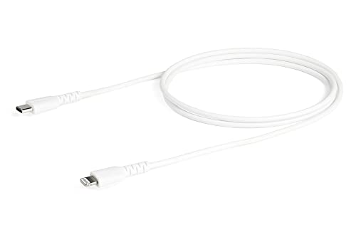 Image of StarTech 3ft /1m USB-C to Lightning Cable White Rugged MFi (RUSBCLTMM1MW)