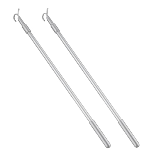 Amosfun 2pcs Blind Tilt Wand Aluminum Alloy Telescopic Opener Rods Hook Drapery Wand for Windows Vertical Blinds Bedroom Replacement Curtain