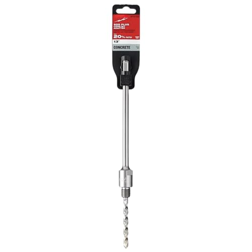 13 Inch SDS-Plus Core Bit Adapter Compatible with Milwaukee 48-20-3582 Threaded Two-Piece Adapter with Centering Bit for Masonry and Concrete Drilling