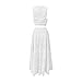 Women's 2 Piece Eyelet Skirt Set Sexy Sleeveless Hollow Out Lace Tank Top Maxi Skirt Outfits Fashion Party Dress