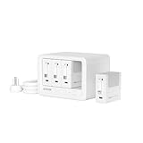 Gitryin 12-in-1 Desktop Charging Station with 3 Retractable Type-C Chargers and 1 Lightning Charger, 40W USB-C Power Strip with 33.5in Cable, Extension Cord with 1020J Surge Protection for Home Office