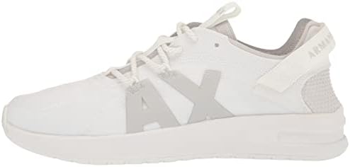 A|X Armani Exchange Men's Nylon Pull On Fashion Sneakers, Optical White, 11 | Image 7