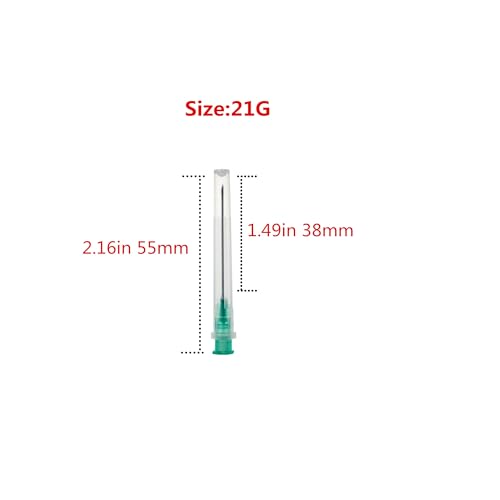 100PACK 21G 1.5inch eterinary Plastic Sterile Injection Needle,pet Poultry Needle,Bovine Pig Injection Needle,Disposable Injection Needle…