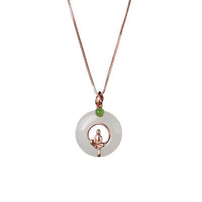 Collier en Jade Hetian de style bohème chic, pendentif argent pour vos tenues d'été