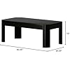 Plank+Beam Small Modern Rounded Coffee Table, 40 Inch, Solid Wood Contemporary Center Table for Living Room, Rectangle Tea Table, Black