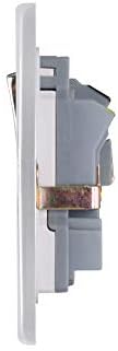 Schneider Electric Ultimate Low Profile - Switched Double Power Socket, 13A, GU3520WPC, Polished Chrome with White Insert