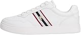 Tommy Hilfiger Sneaker con Suela Cupsole Mujer Webbing de Piel, Blanco (White), 42