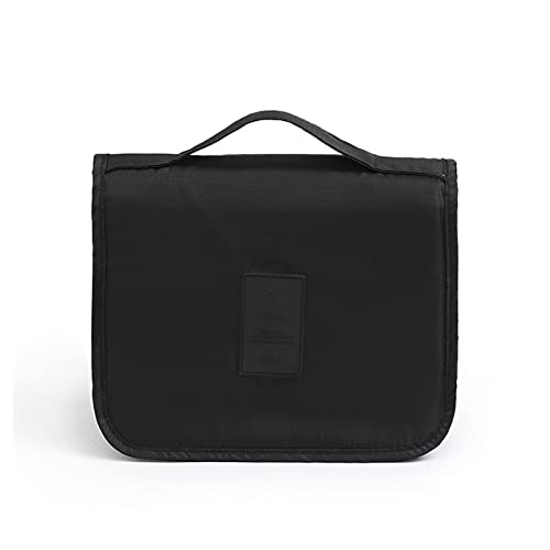 SMLJFO Trousse de toilette de voyage pour femme - En cuir - À suspendre - Pour salle de bain - Grand sac à cosmétiques - Organiseur de maquillage compact avec crochet- Pour homme et femme Rouge 24 cm Cover