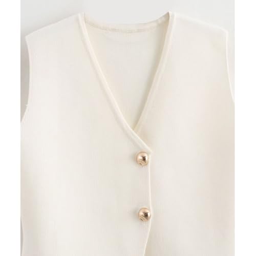 Image of JASCLS Womens Cropped Sweater Vest V Neck Button Down Y2k Crop Knit Flower Trendy Sleeveless Chunky Tank Tops