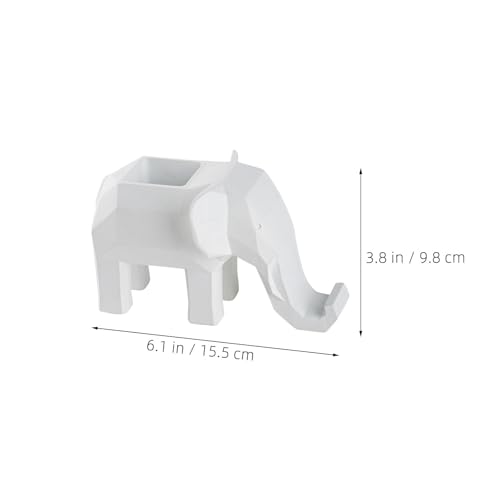 Pot à crayons éléphant en résine sculptée au style géométrique chic - 3