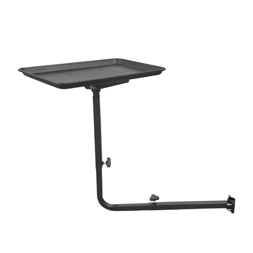 Lilfurni Salon Tray for Hair Stylist Steel Salon Tray Attached to Chair 360 Degree Rotating Salon Tray for Barber Chairs Hairdressing Tools Tattoo(Black)