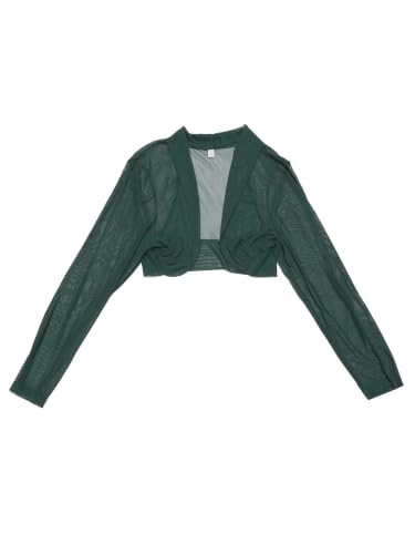 Image of Agnes Orinda Plus Size Mesh Crop Cardigans for Women Long Sleeve Open Front See Through Sheer Bolero Shrug Top