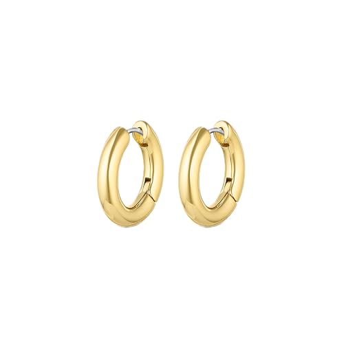 gorjana - Lou Hoops 13/16 inch Drop - 18k Gold Plated - Daily Earring Wear - Secure Hinge Closure - Timeless Design - Versatile for Any Occasion