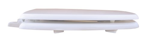 Comfort Seats C1B4R49-00 Deluxe Mdf Wood Rounded Toilet Seat And Plastic Hinges, White #TOP1