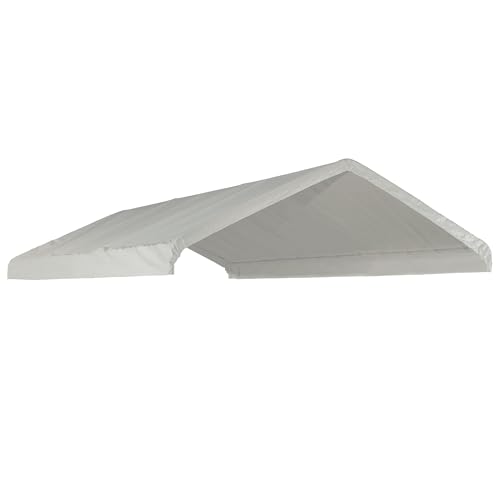 ShelterLogic 10 x 20 AG Replacement Canopy Cover for Outdoor Animal Shelter with 1-3/8 Max AP Frame UPF 50+ 100% Waterproof Outdoor Storage Shed Cover White