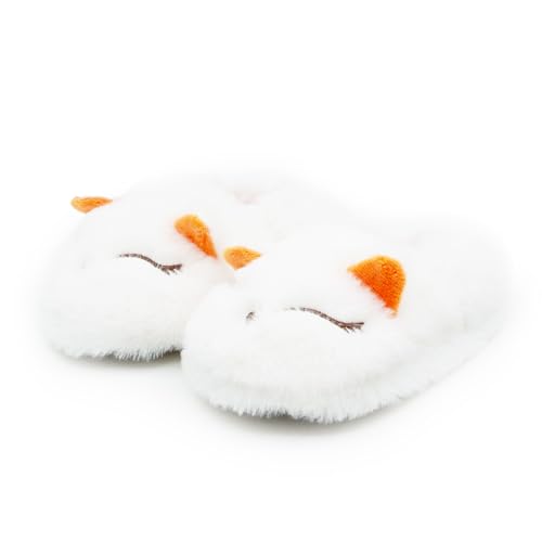 Effeltch Toddler Girls Fuzzy Slippers Unicorn Tie Dye Fluffy Sandals Cartoon Cute Warm Cozy Plush Slip On Kids House Slippers cover