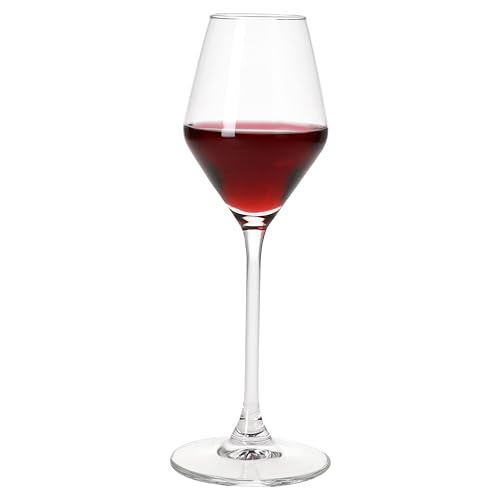 Foto von MamboCat 6er Set Carré Portwein-Gläser I 80ml, Höhe 19,5cm I für 6 Personen I klares Sherryglas mit Fuß I transparente Gläser für Dessertweine, Schnapsglas mit Stiel, Glas für Likör