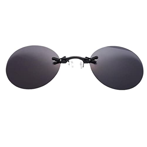 Clip On Nose Glasses Round Rimless Matrix Morpheus Sunglasses Mini Men Eyeglasses Vintage Frameless UV400