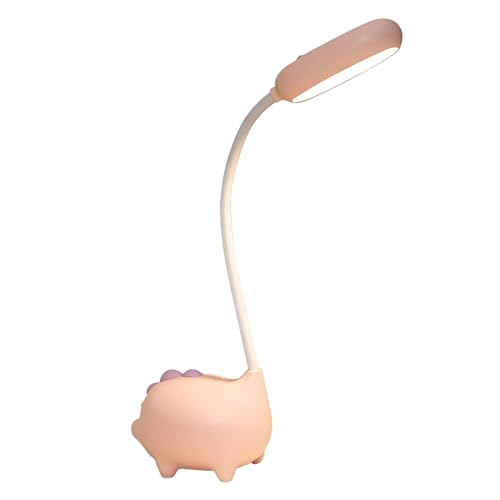 LONGONGAN Lámpara de Escritorio LED con Carga USB, Lámpara de Lectura para Cuidar los Ojos, Luz Portátil y Ajustable para Dormitorios y Estudio, Material ABS con Iluminación Suave (Rosa) - imagen 3