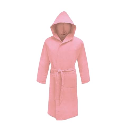 Puraluna Albornoz de microfibra premium con capucha, unisex, práctico para el viaje y el gimnasio, con cómoda funda de PVC, para hombre y mujer, Polvo, XL
