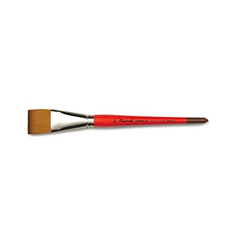 Raphael Kaerell Synthetic Short Handle Watercolor Brush, Flat, 24