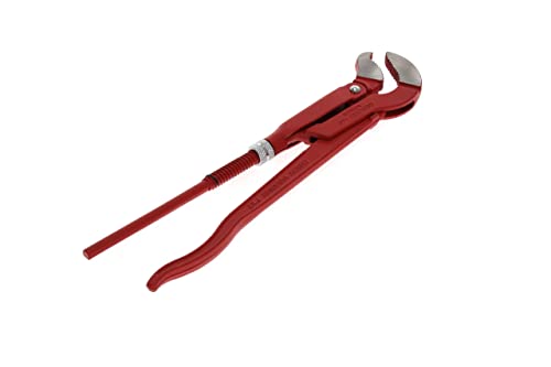 GEDORE red 45degree abgewinkelte Eck-Rohrzange, Spannweite 55 mm/1 1/2 Zoll, S-Maul, massiv, Zahnung versetzt, R27140015