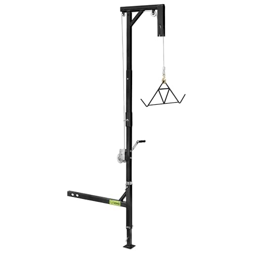Image of HME Truck Hitch Game Hoist Kit with Winch and Gambrel, 400 lb Capacity