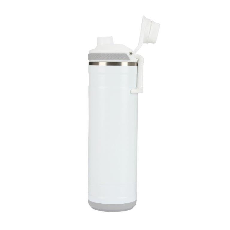 Pelican Pacific™ Chug 26oz Water Bottle – Recycled Stainless Steel, Vacuum Insulated for 24-hour Cold Drinks, Lid with Chug Spout, Ergonomic Handle, Fits Car Cup Holders, Bright White