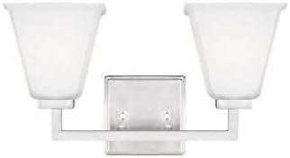 Sea Gull Lighting 4413702-962 Ellis Harper Two Light Bath Vanity Style Fixture, Brushed Nickel