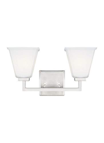 Sea Gull Lighting 4413702-962 Ellis Harper Two Light Bath Vanity Style Fixture, Brushed Nickel