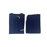 100% Cotone Perofil-VPRT91405- dalla 48 alla 60, Pigiama Lungo Serafino con Polsi in Jersey Cotone -100% Cotone Filo di Scozia (Blu, 48 S IT Uomo, Numeric_48)