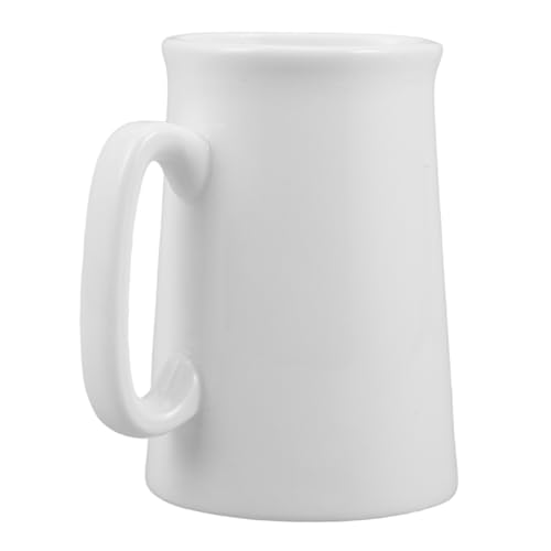 OKUMEYR Latte Art Ceramic Milk Cup Small Coffee Mug with Spout Versatile for Cafe Home