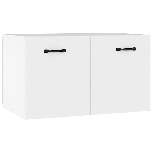 vidaXL Armario de Pared Aparador Mueble Dormitorio Entrada Estante Cajón Almacenaje Flotante Salón Doméstico Madera Contrachapada Blanco
