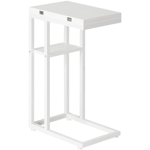 HOOBRO HOOBRO Foldable C Shaped End Table, C Shaped Side Table with Storage Shelf