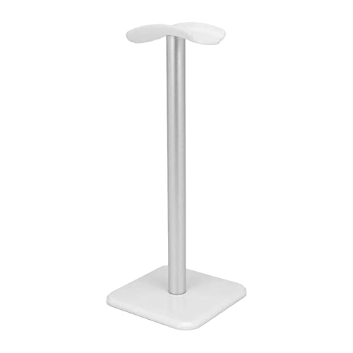 Vikye Headphone Stand,Desk Gaming Headset Holder with Non Slip Silicone Base,Universal Sturdy Metal Holder Suitable for All Earphone Accessories for Home Gaming Office (White)