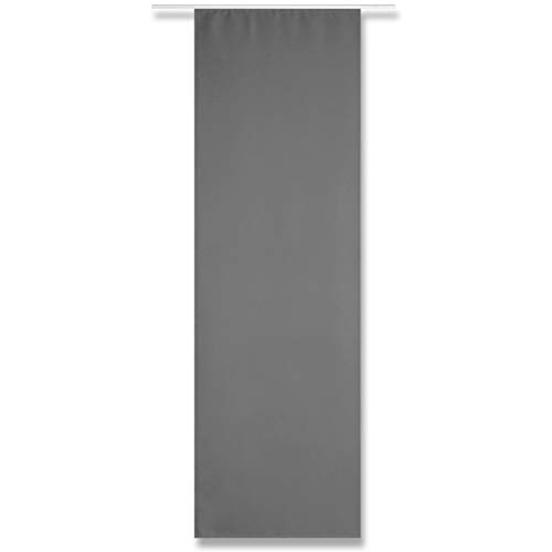 Arsvita Flächenvorhang Blickdicht - Schiebegardine in BxL 60x245cm (Anthrazit) - ohne Flächenvorhangtechnik - Gardine, Vorhang mit Klettband