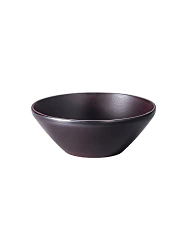 台和 業務用食器 サラダボウル 皿 ダークブラウン 13cm 320ml 1個入 メラミン食器 木製風 木目 食洗機対応 スタッキング可能 日本製 Walna WD-30-DBR