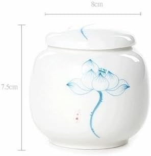 ティーオーガナイザーとストレージ 中国風のセラミックティーキャニスター、ホワイトコーヒービーンキャニスター、ミニソルトシェイカー、ポ