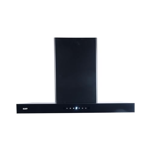 Image of Kaff Kitchen Chimney 90 cm,1450 CMH Suction Filterless Auto Clean, Low Noise T Shape Wall Mounted Black Kitchen Exhaust Chimney for Home and Modular Kitchen | Monte DHC