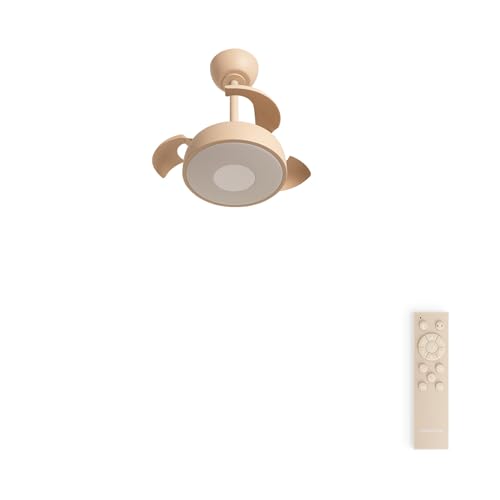 CREATE / WIND CLEAR CUP/Ventilador de techo con luz arena con mando / 40W, Silencioso, Ø55 cm, aspas retráctiles, luz LED 3 temperaturas, temporizador, función verano-invierno